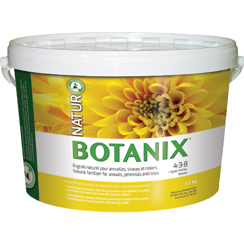Engrais Botanix naturel pour annuelles, vivaces et rosiers : 4-3-8 + Algues marines