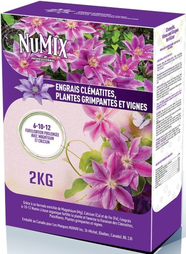 Engrais pour clématites, plantes grimpantes et vignes 6-10-12 - Numix